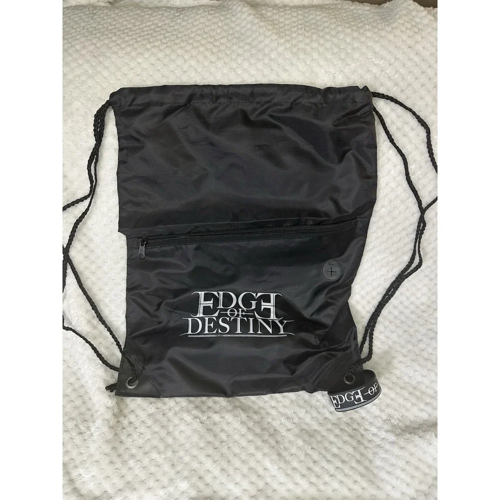Edge of Destiny‎ Rock Band Merch Black Drawstring Bag Backpack And Bracelet